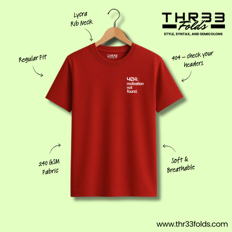 404: motivation not found - Red T-Shirt